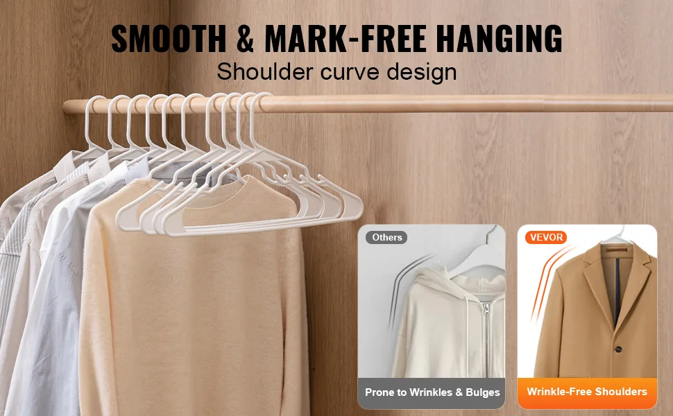 VEVOR Hangers White - Plastic feature 1