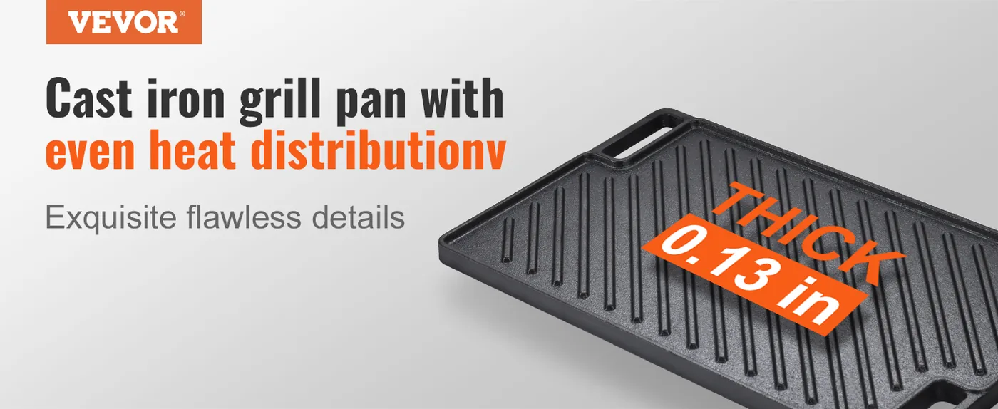 VEVOR Reversible Grill/Griddle 16.7 x 9.7 in overview