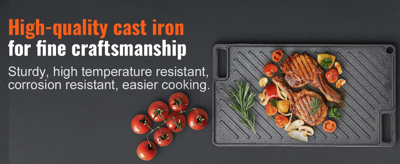 VEVOR Reversible Grill/Griddle 16.7 x 9.7 in feature 1