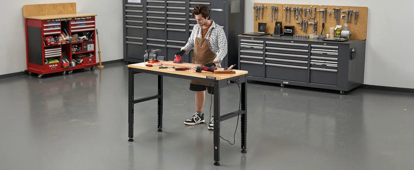 VEVOR Adjustable Workbench 48x20 inch Garage