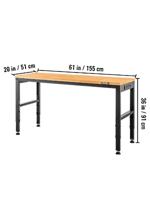 VEVOR Adjustable Workbench 61x20 inch feature 8