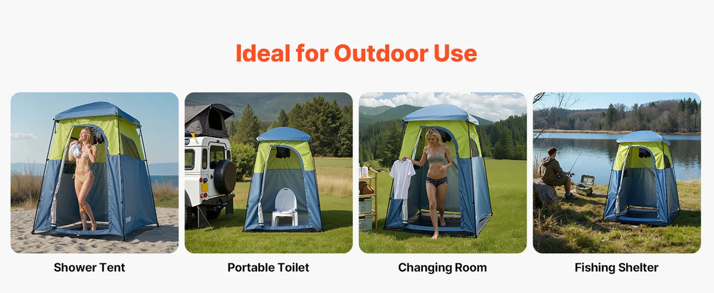 VEVOR Camping Shower Tent L66 x W66 x H86 inch Single Player feature 4