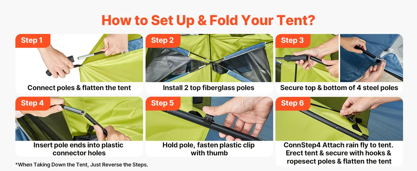 VEVOR Camping Shower Tent L84 x W42 x H84 inch Two Players feature 3