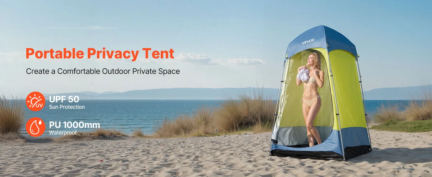 VEVOR Camping Shower Tent L55 x W55 x H86 inch Single Player overview