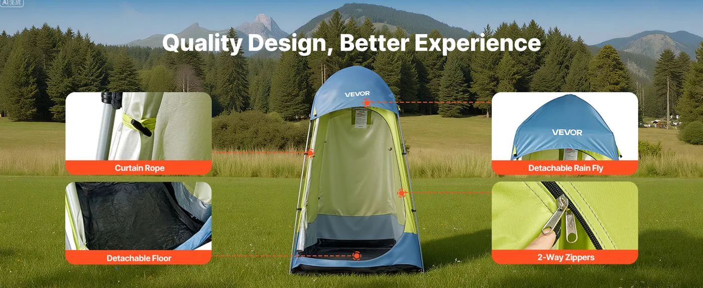 VEVOR Camping Shower Tent L55 x W55 x H86 inch Single Player feature 2