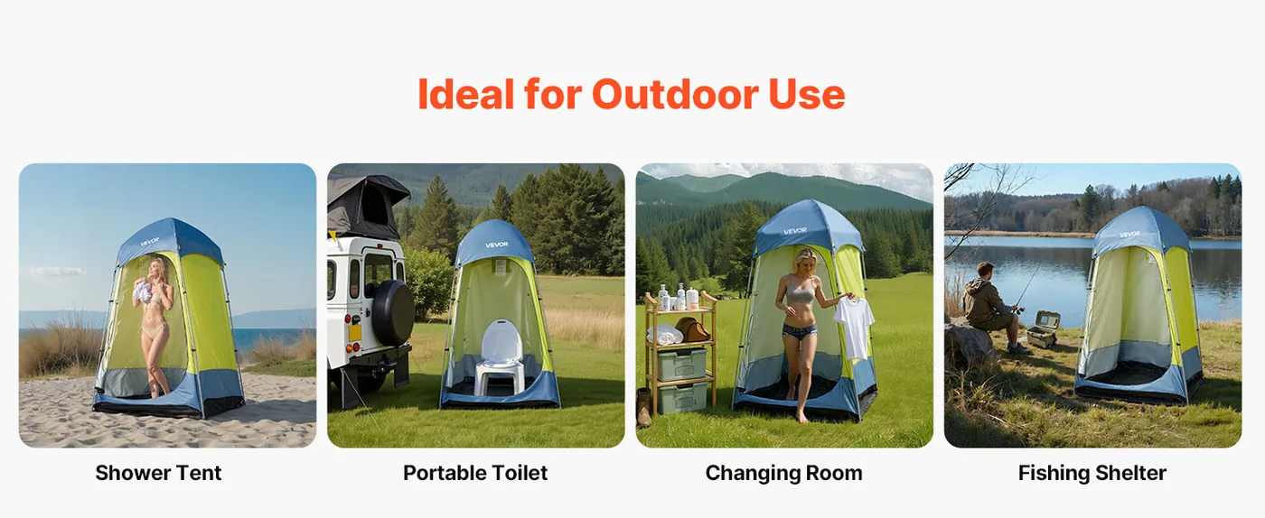 VEVOR Camping Shower Tent L55 x W55 x H86 inch Single Player feature 4