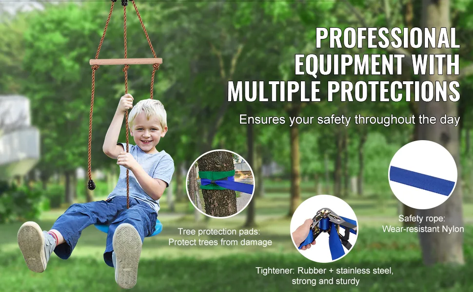 VEVOR Zipline Kit for Kids and Adult Nylon 52 ft feature 2