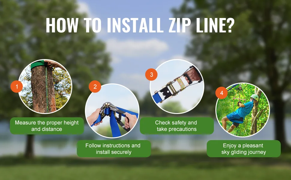VEVOR Zipline Kit for Kids and Adult Nylon 52 ft feature 3