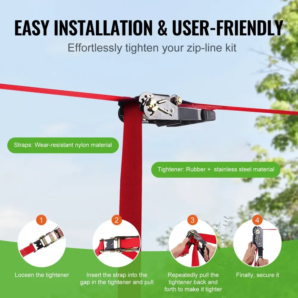 VEVOR Zipline Kit for Kids and Adult Nylon 65 ft product image 5