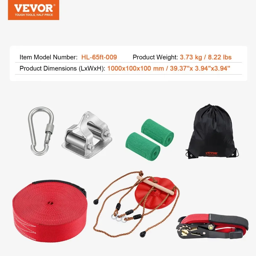VEVOR Zipline Kit for Kids and Adult Nylon 65 ft product image 7