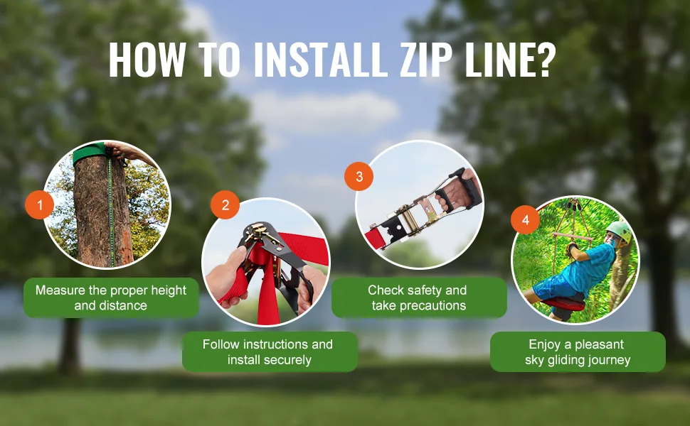 VEVOR Zipline Kit for Kids and Adult Nylon 65 ft feature 3