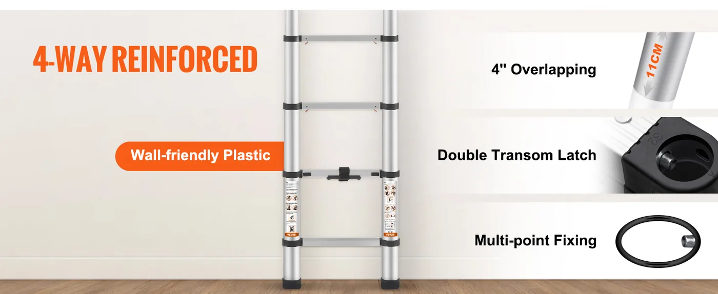 VEVOR Telescoping Ladder 10.5 ft Durable Interface