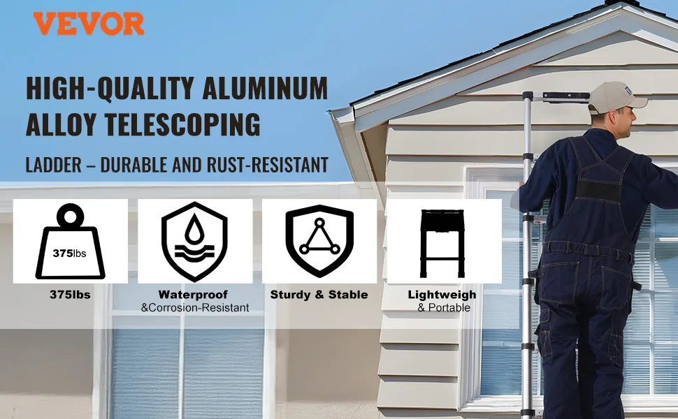 VEVOR Telescoping Ladder 8.5 ft overview