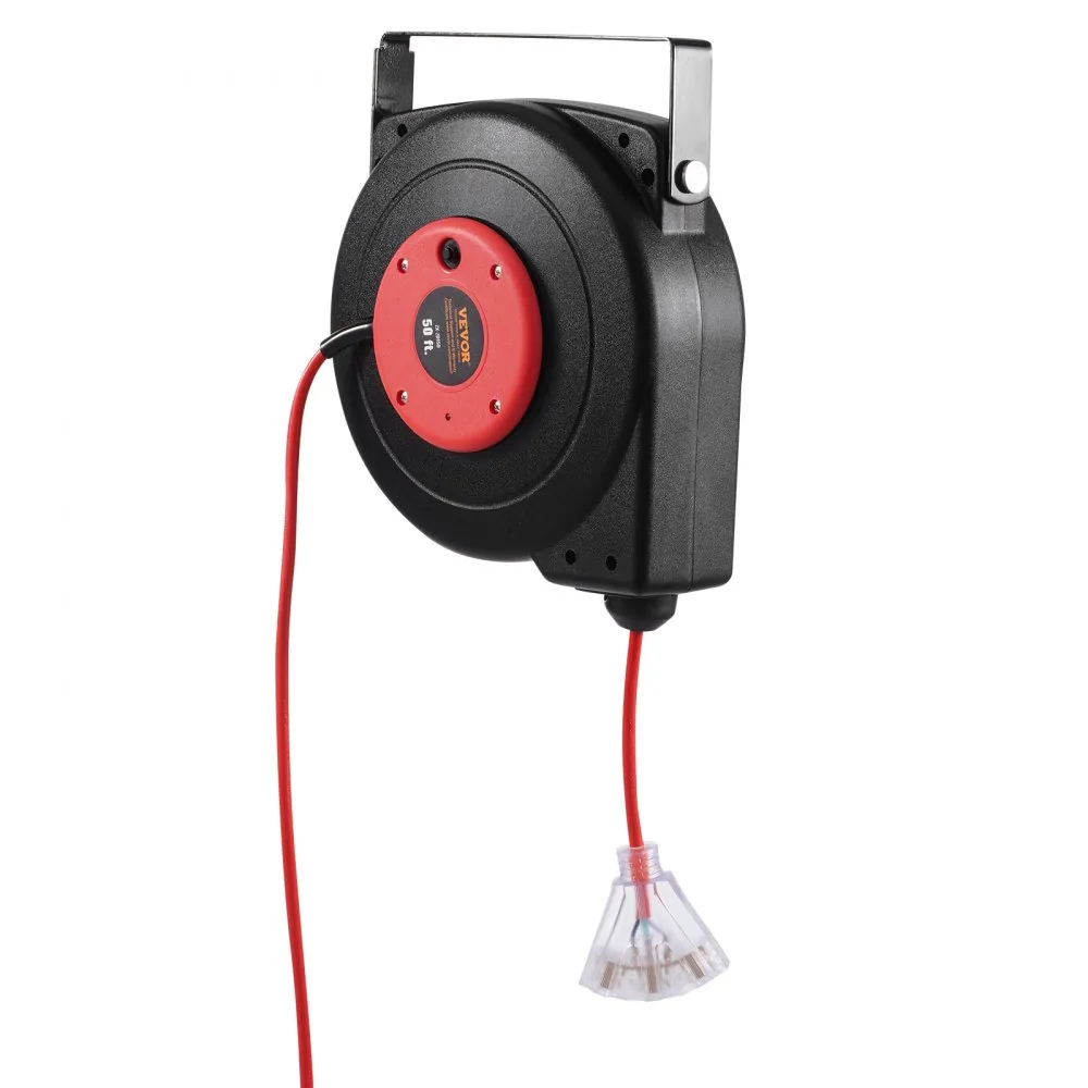 VEVOR Retractable Extension Cord Reel 50 ft Red+Black product image 11