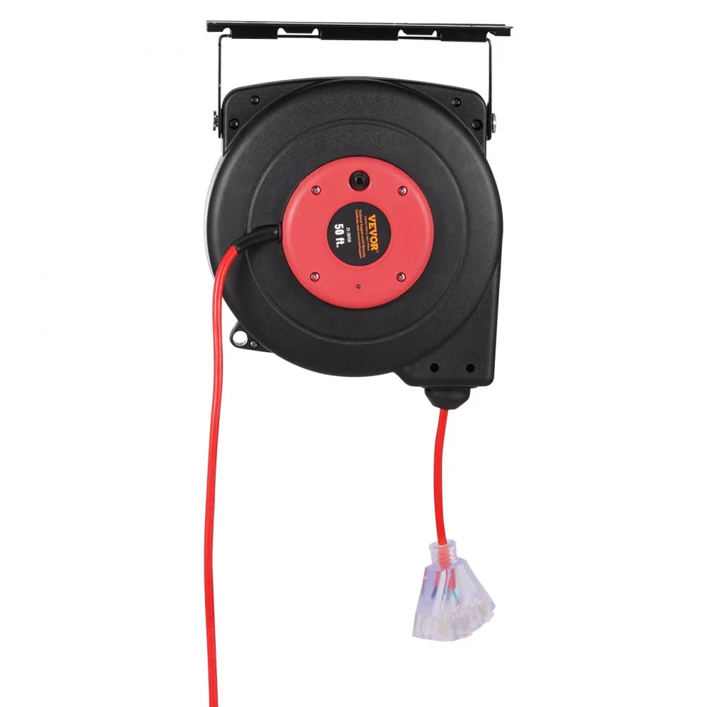 VEVOR Retractable Extension Cord Reel 50 ft Red+Black product image 12