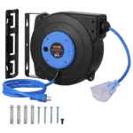 VEVOR Retractable Extension Cord Reel 50 ft Black+Blue product image 1