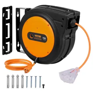 VEVOR Retractable Extension Cord Reel 75 ft Orange+Black product image 1
