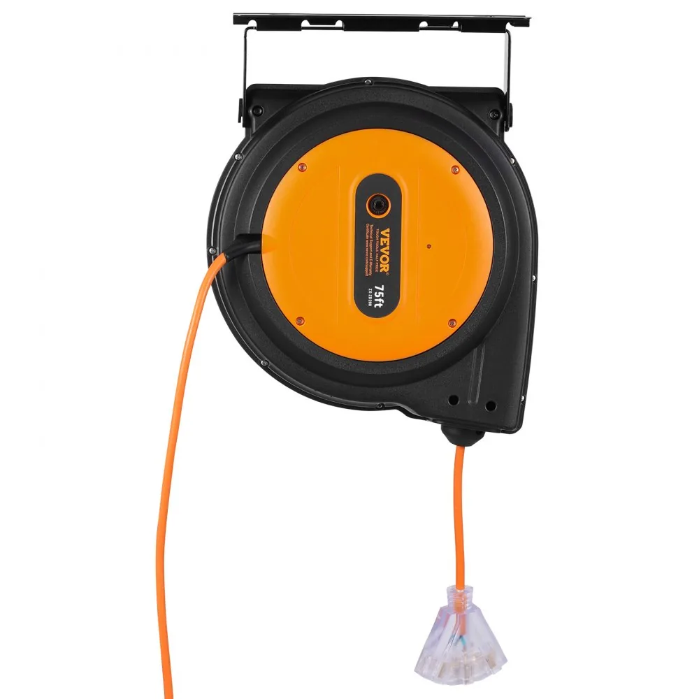 VEVOR Retractable Extension Cord Reel 75 ft Orange+Black product image 12