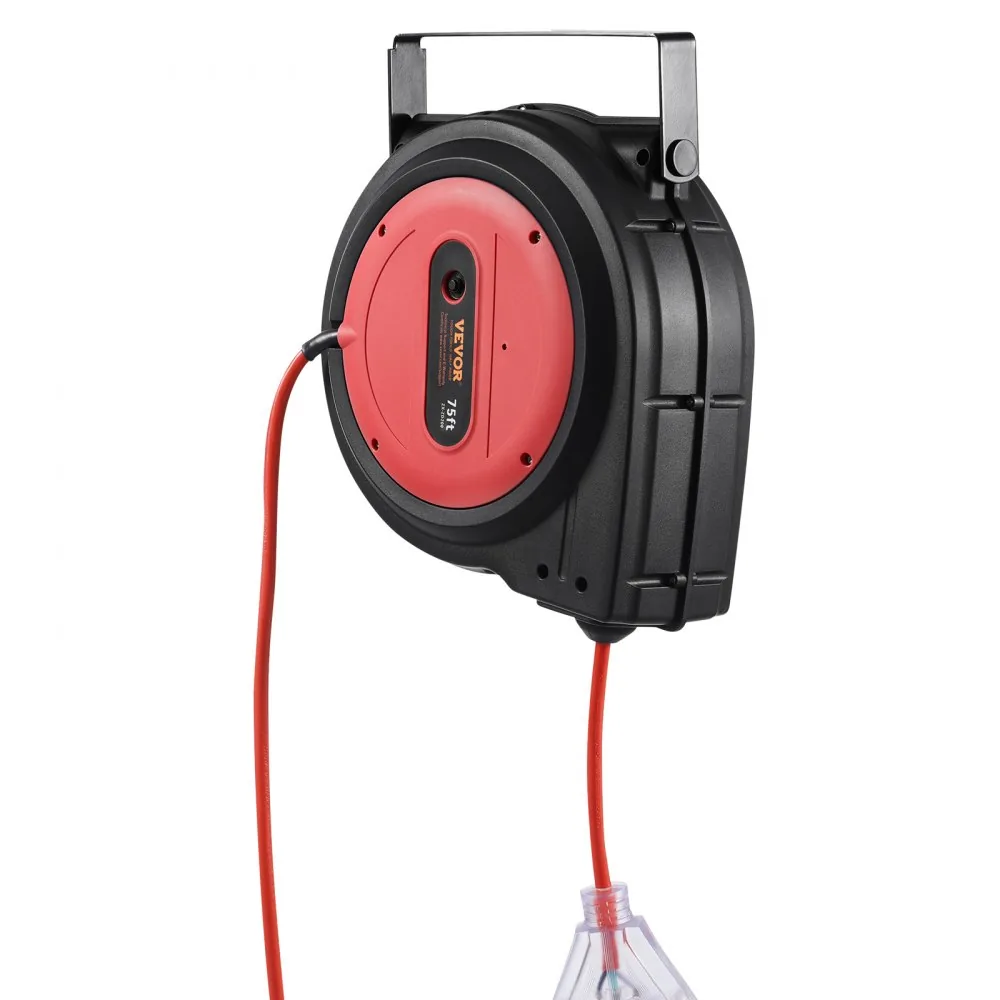 VEVOR Retractable Extension Cord Reel 75 ft Red+Black product image 11