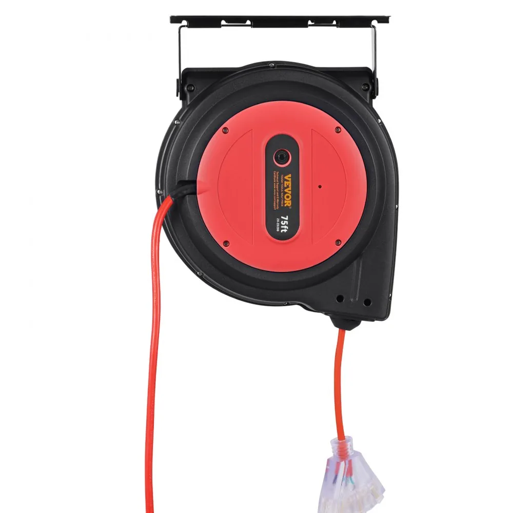 VEVOR Retractable Extension Cord Reel 75 ft Red+Black product image 12