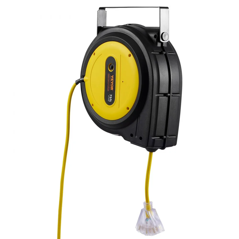 VEVOR Retractable Extension Cord Reel 75 ft Yellow+Black product image 11