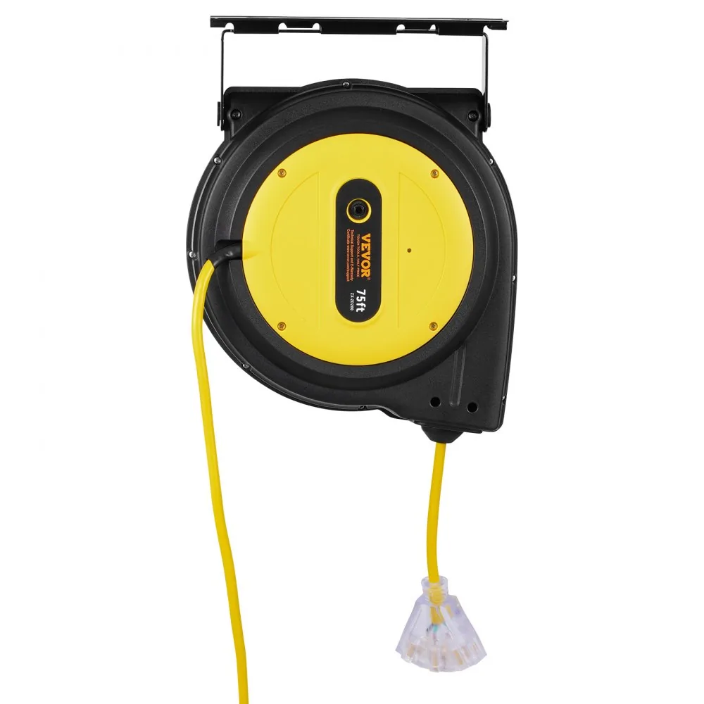 VEVOR Retractable Extension Cord Reel 75 ft Yellow+Black product image 12
