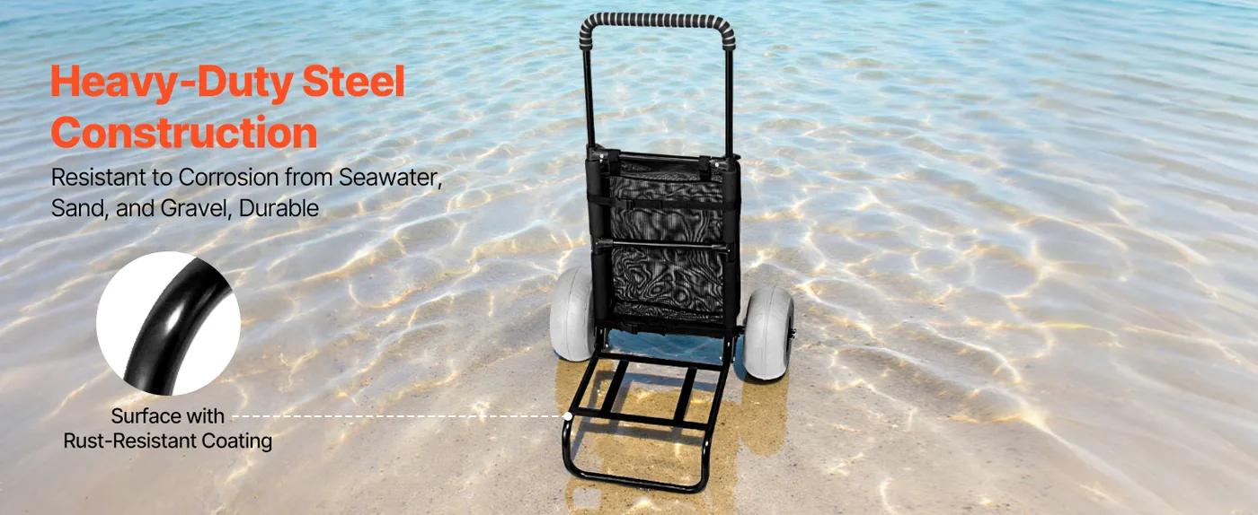 VEVOR Beach Dolly 165 LBS with 9 in Balloon Wheels load capacity detail 3