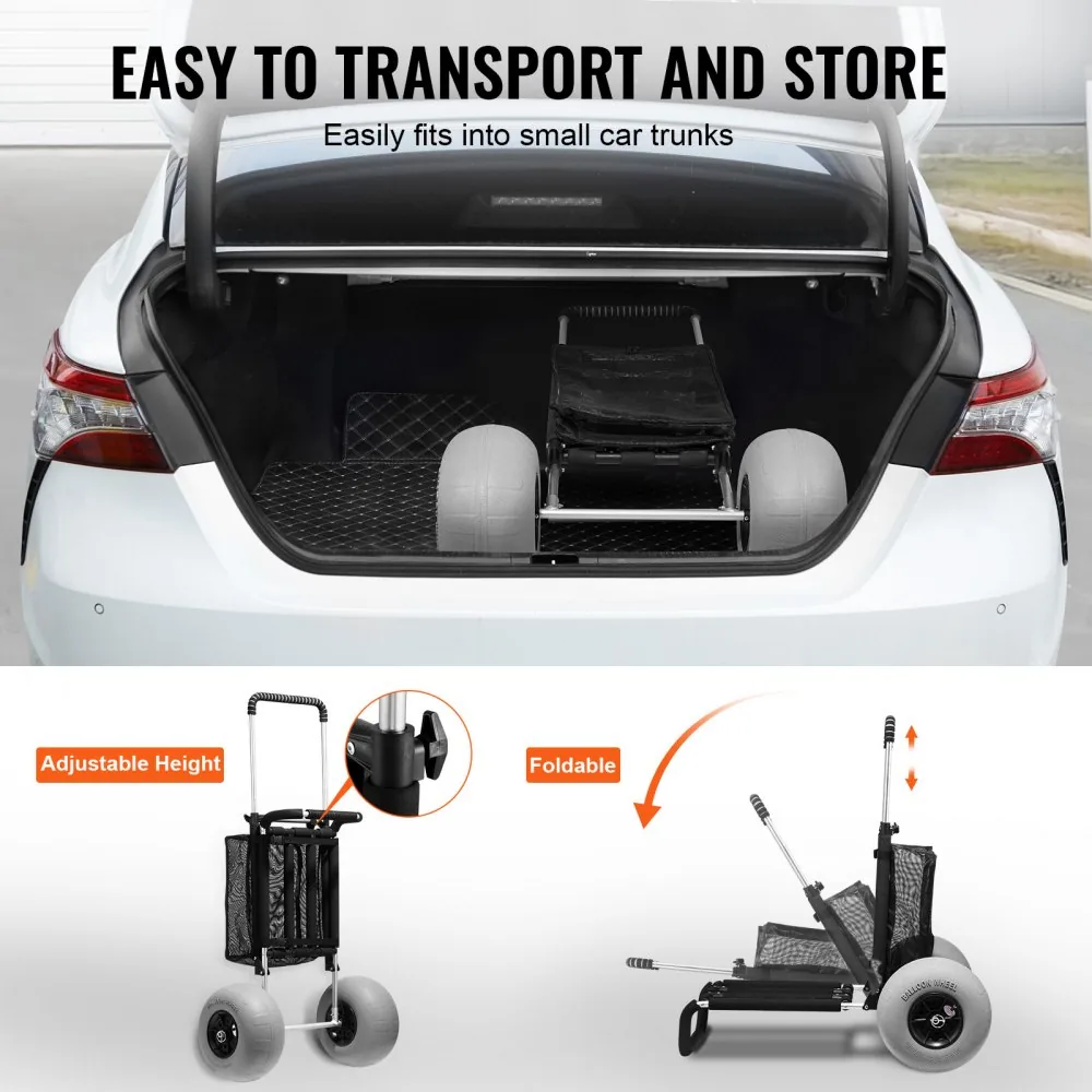 VEVOR folding beach cart dimensions