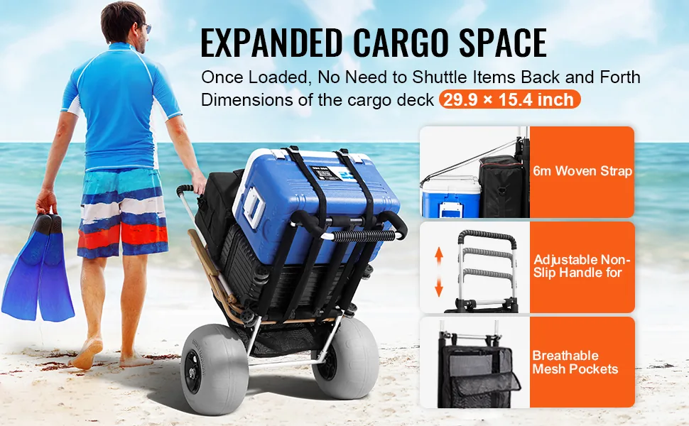 VEVOR sand cart with 165 lbs cargo capacity