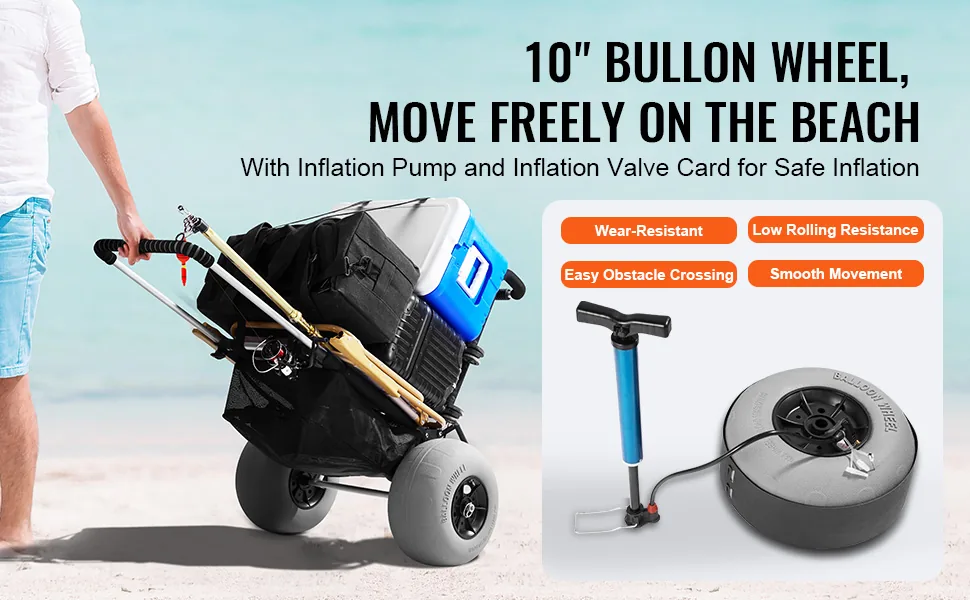 VEVOR beach cart with 12 inch balloon wheels