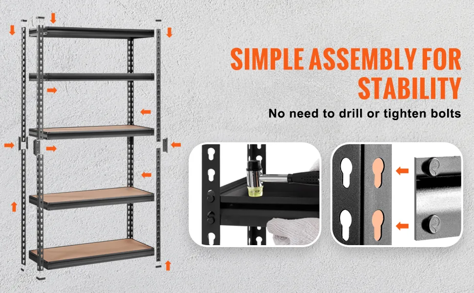VEVOR powder coated steel shelf resisting rust