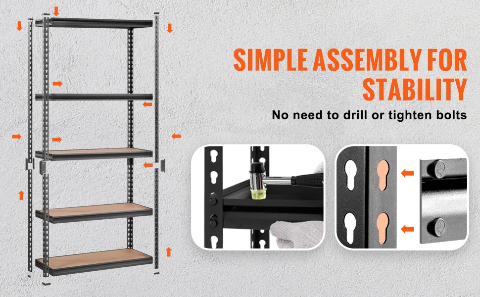VEVOR powder coated steel shelf resisting rust
