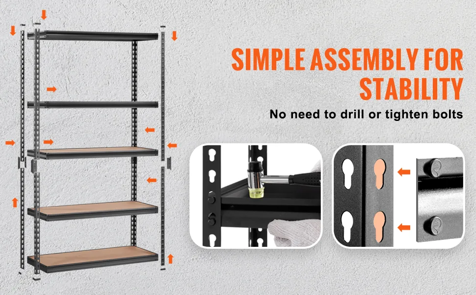 VEVOR 5-tier garage shelving unit for organized storage