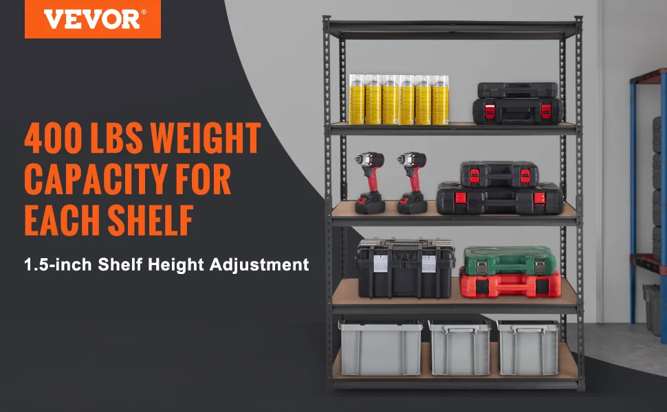 VEVOR 5 tier storage shelving unit for garage organization