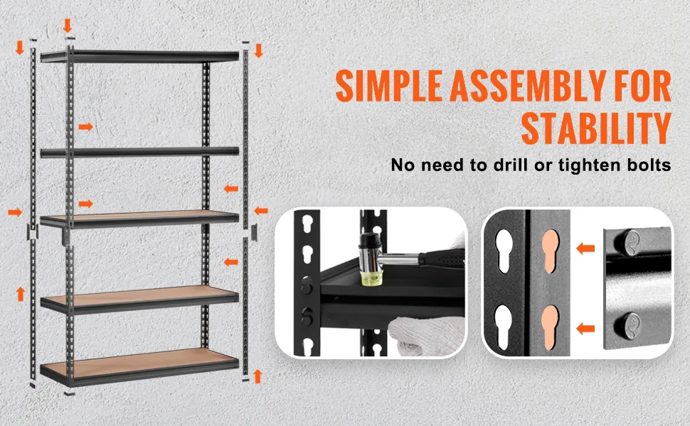 VEVOR 5 tier storage shelving unit for garage organization