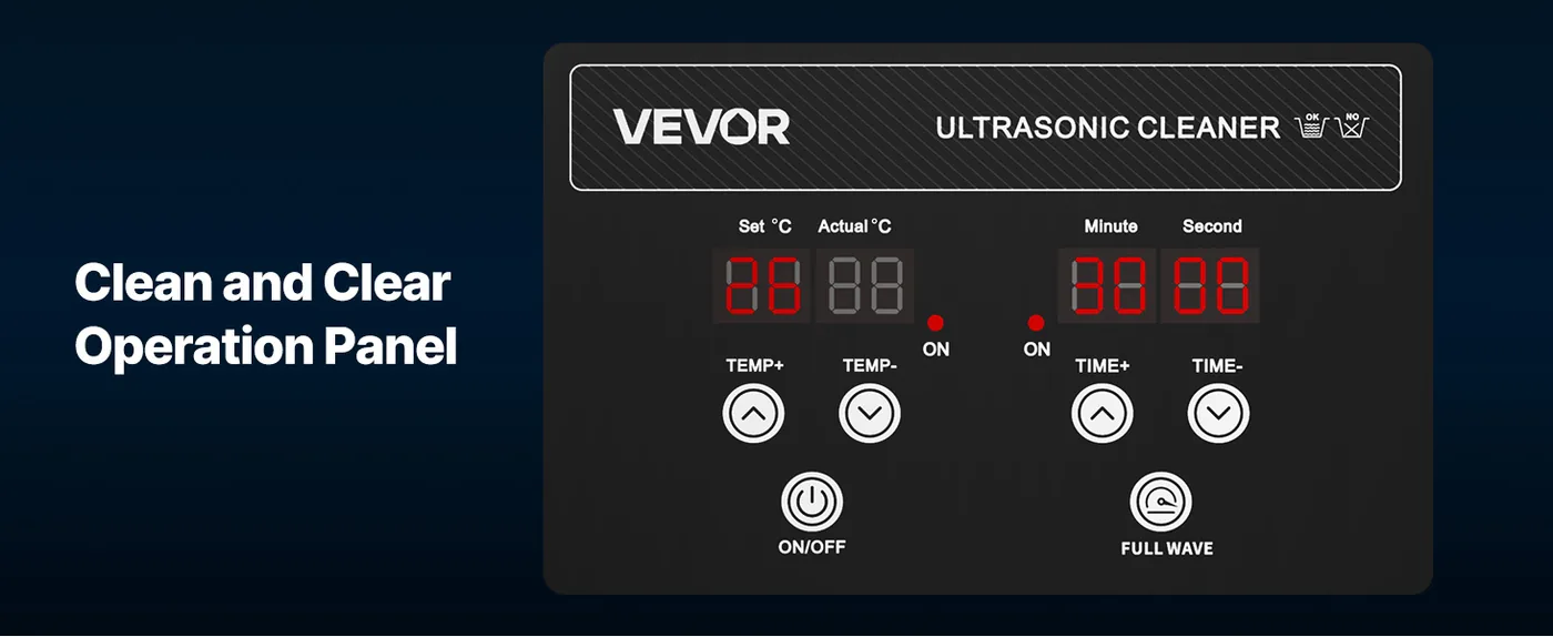 VEVOR 15L Ultrasonic Cleaner 15 L Digital Display