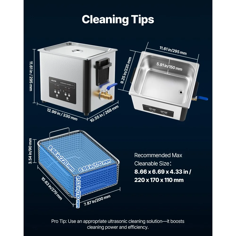 VEVOR 10L Ultrasonic Cleaner 10 L product image 7