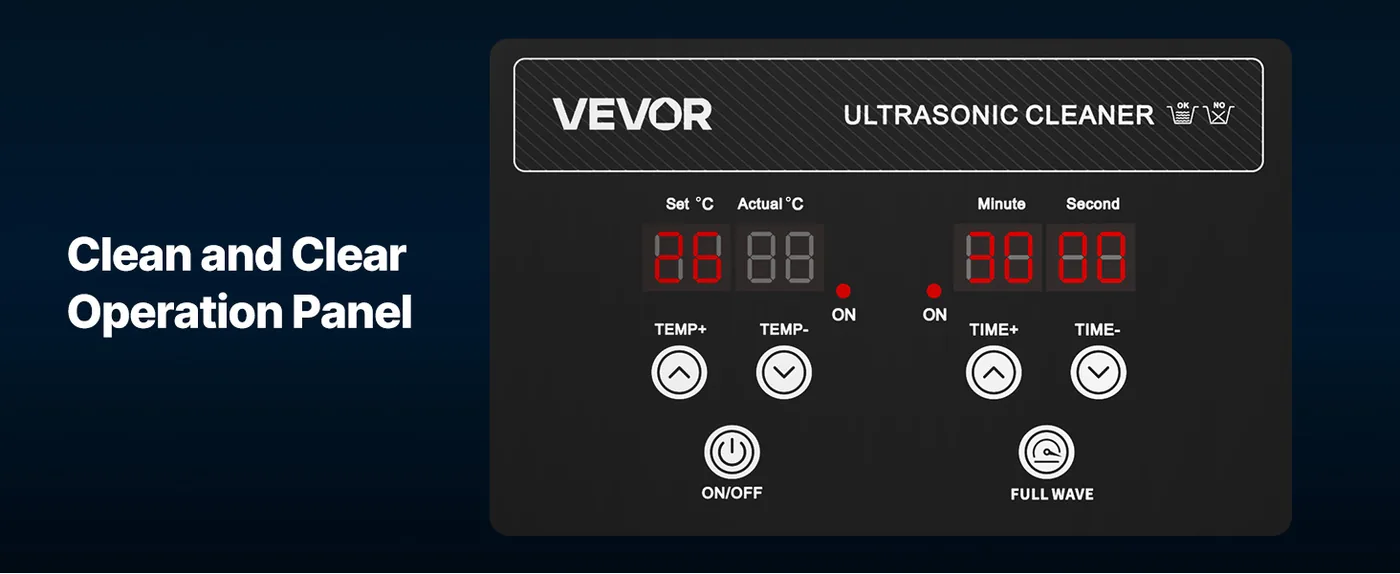 VEVOR 30L Ultrasonic Cleaner 30 L Digital Display