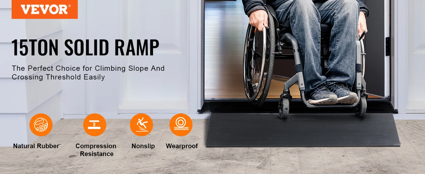 VEVOR 1.6" Rise Cuttable Threshold Ramp for Sweeping Robot overview