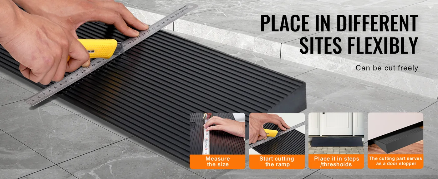 VEVOR 1.2" Rise Cuttable Threshold Ramp for Sweeping Robot Free to Cut