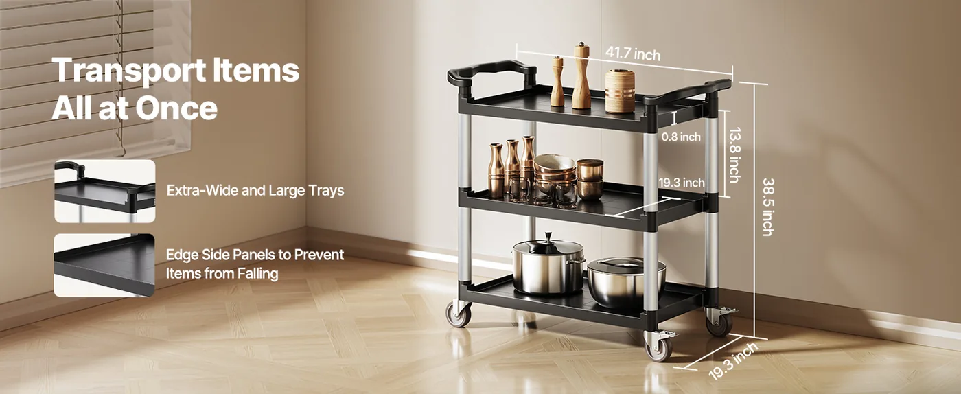 VEVOR Utility Cart 3 Layers Large Size overview