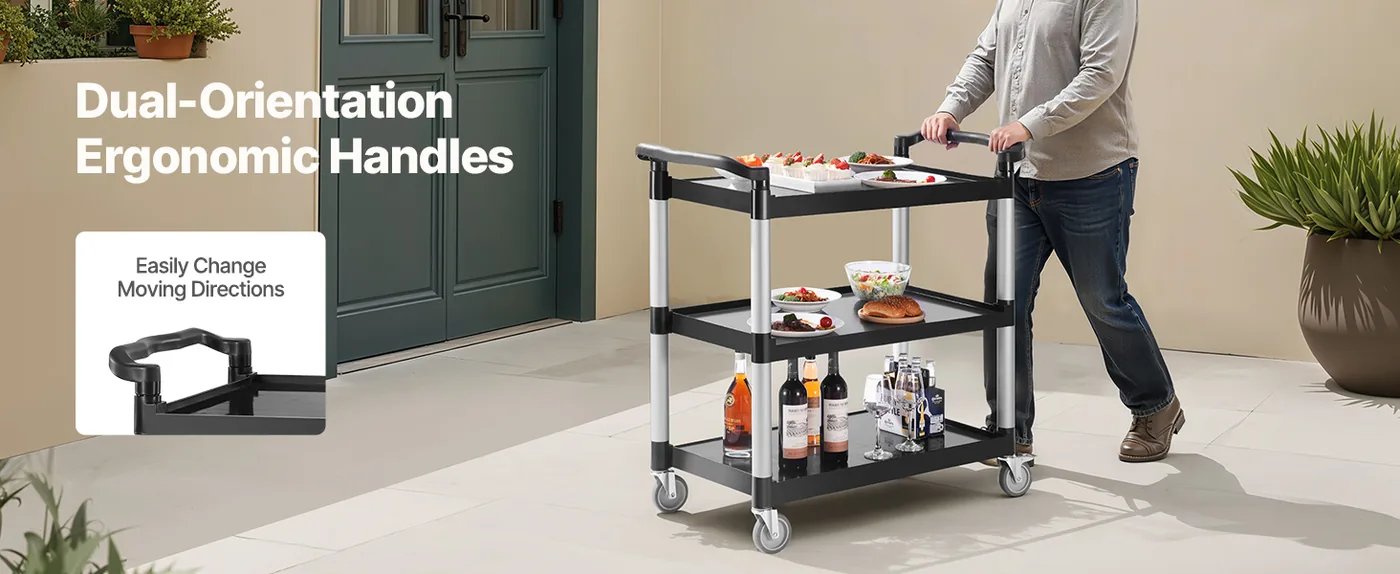 VEVOR Utility Cart 3 Layers Large Size Convenient to Use