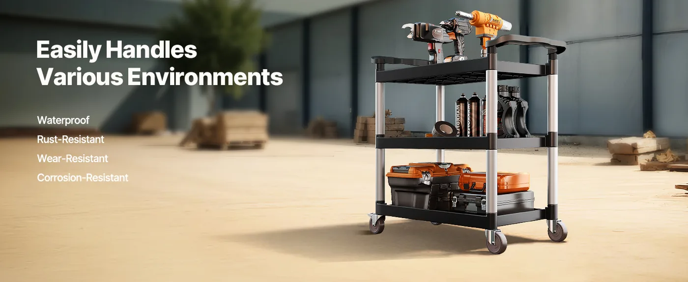 VEVOR Utility Cart 3 Layers Large Size Weather-resistance