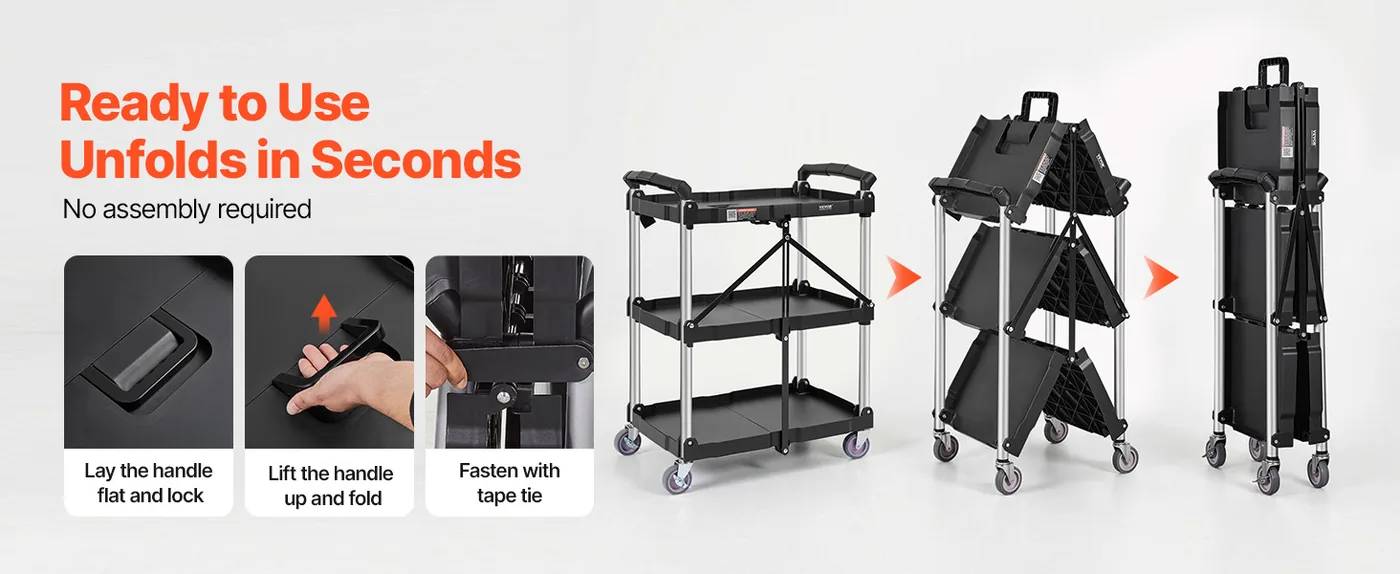 VEVOR Foldable Utility Service Cart Two-way feature 1