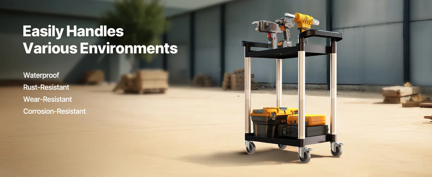 VEVOR Utility Cart 2 Layers Medium Weather-resistance