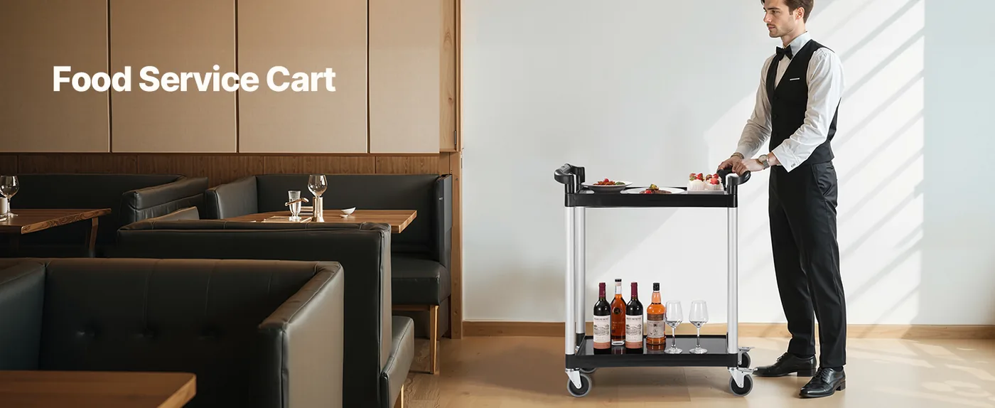 VEVOR Utility Cart 2 Layers Medium Restaurant