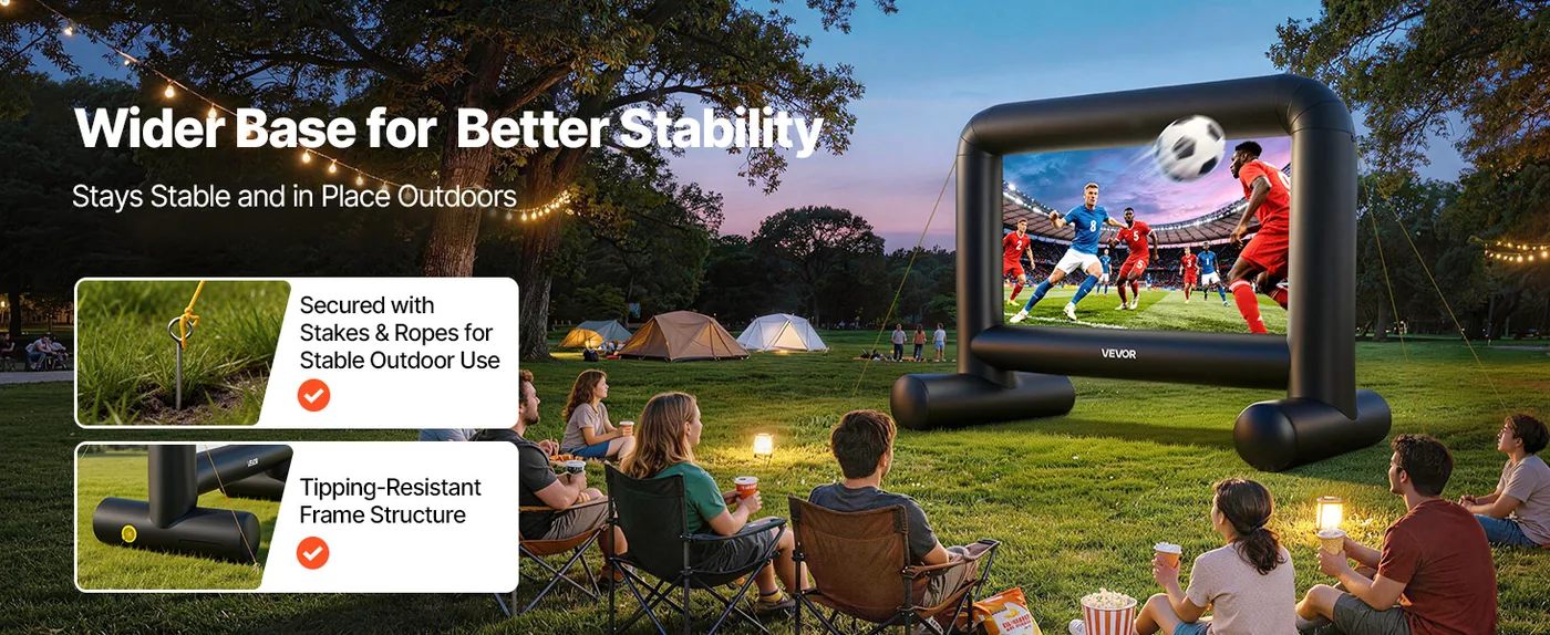 VEVOR Inflatable Movie Screen 14FT(Upgraded) Stable Support