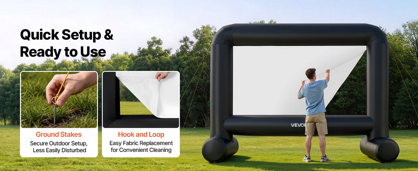 VEVOR Inflatable Movie Screen 14FT(Upgraded) Quick Setup