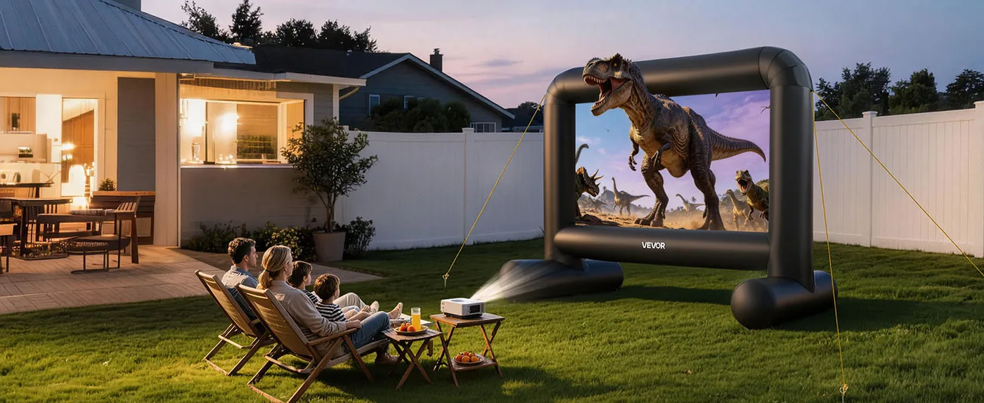 VEVOR Inflatable Movie Screen 14FT(Upgraded) Backyard Movie Nights