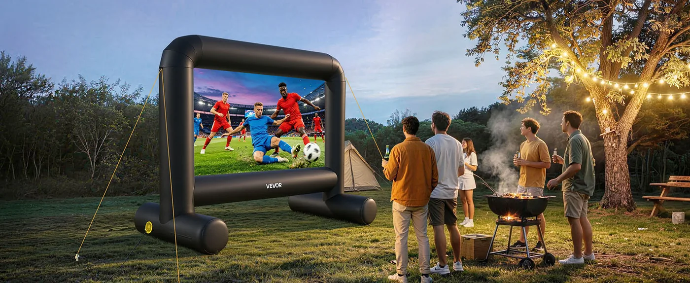 VEVOR Inflatable Movie Screen 14FT(Upgraded) Camping Movie Nights